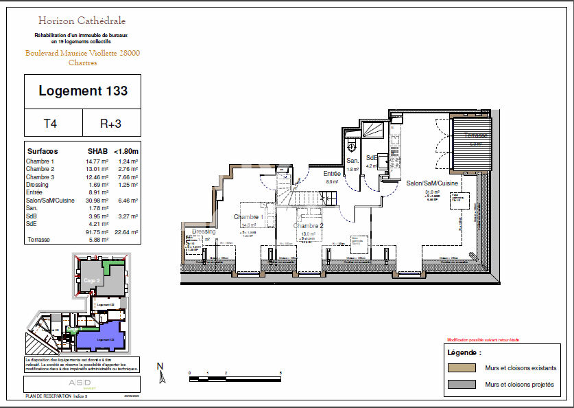 NEUF & HYPER CENTRE superbe  T4 en duplex