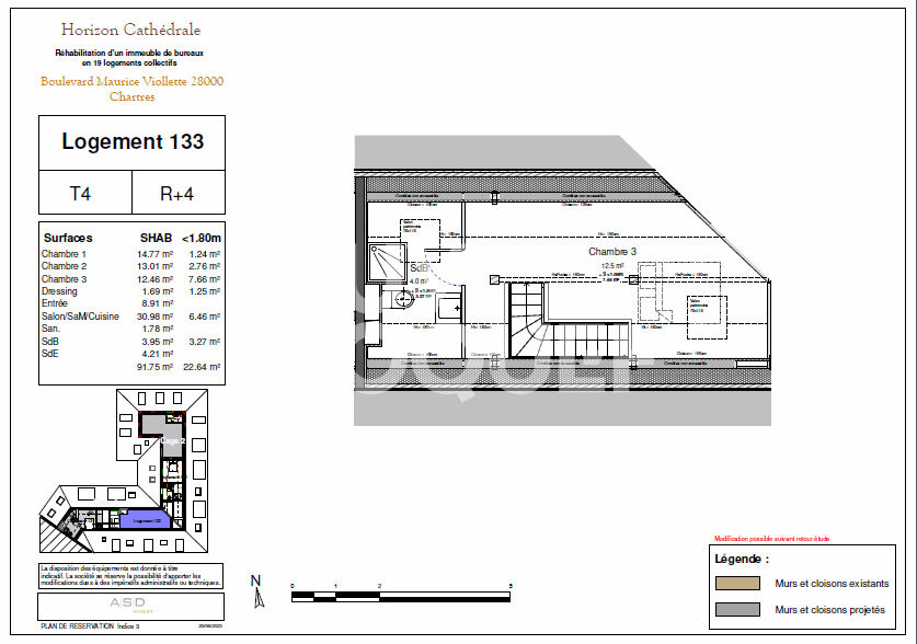 NEUF & HYPER CENTRE superbe  T4 en duplex