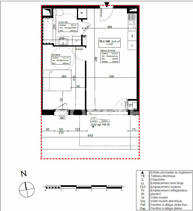 MAINVILLIERS T2 Neuf de 39.51m² avec jardin