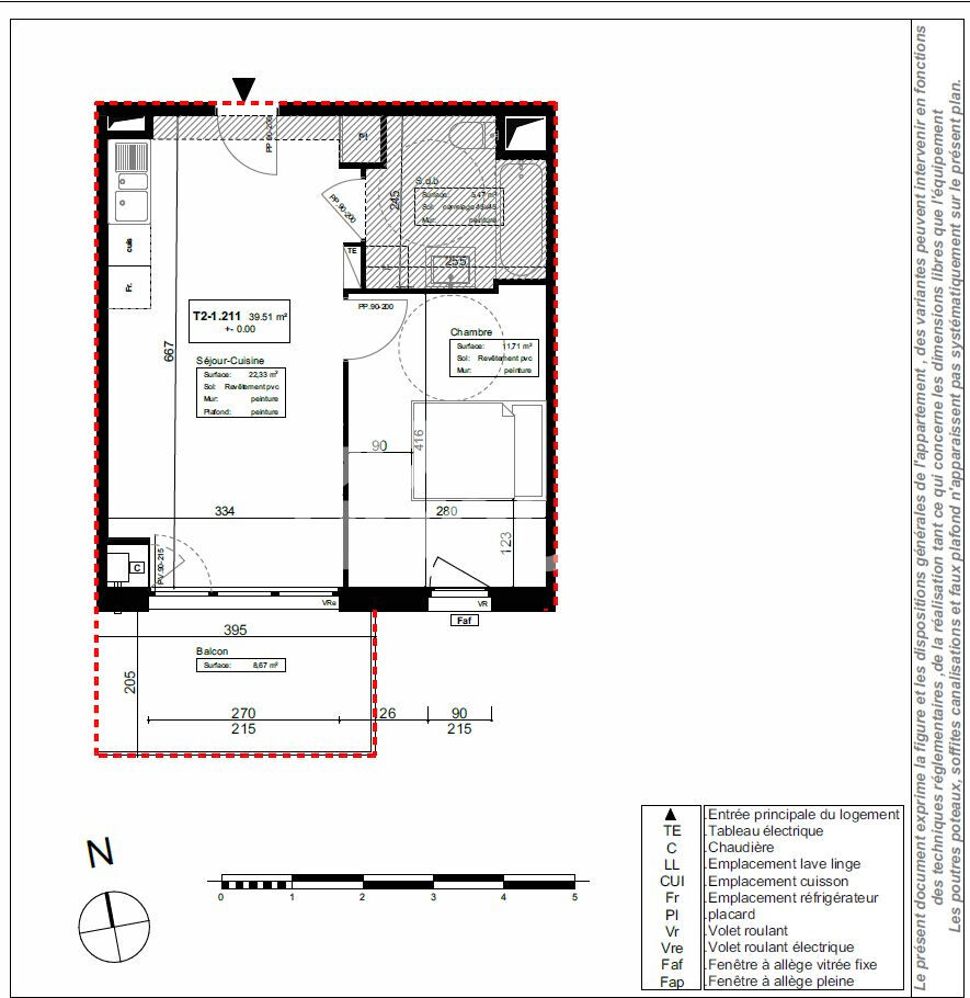 MAINVILLIERS T2 Neuf de 39.51m² avec balcon