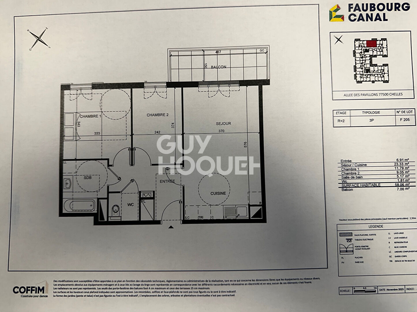 Appartement Chelles 3 pièce(s) 59.06 m2