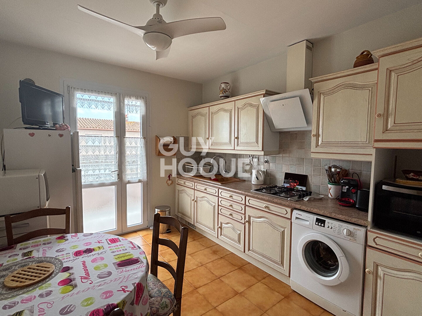 À louer à l'année - Appartement meublé 4 pièces avec balcon et jardin commun à Villeneuve-de-la-Raho