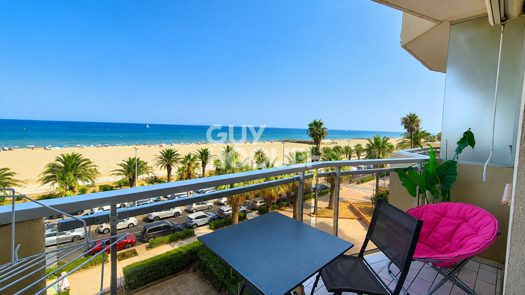 Studio meublé avec balcon et vue mer à Canet Sud - Septembre a Juin