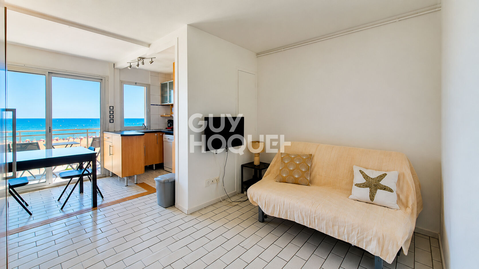 Studio meublé avec balcon et vue mer à Canet Sud - Septembre a Juin