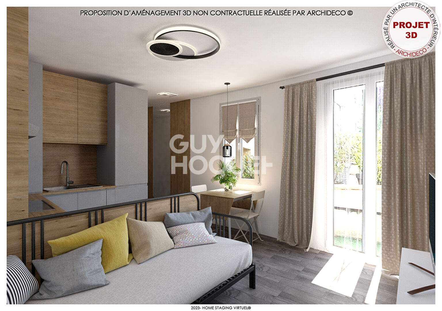 CENTRE VILLE : F2 + TERRASSE + GARAGE (38M²)