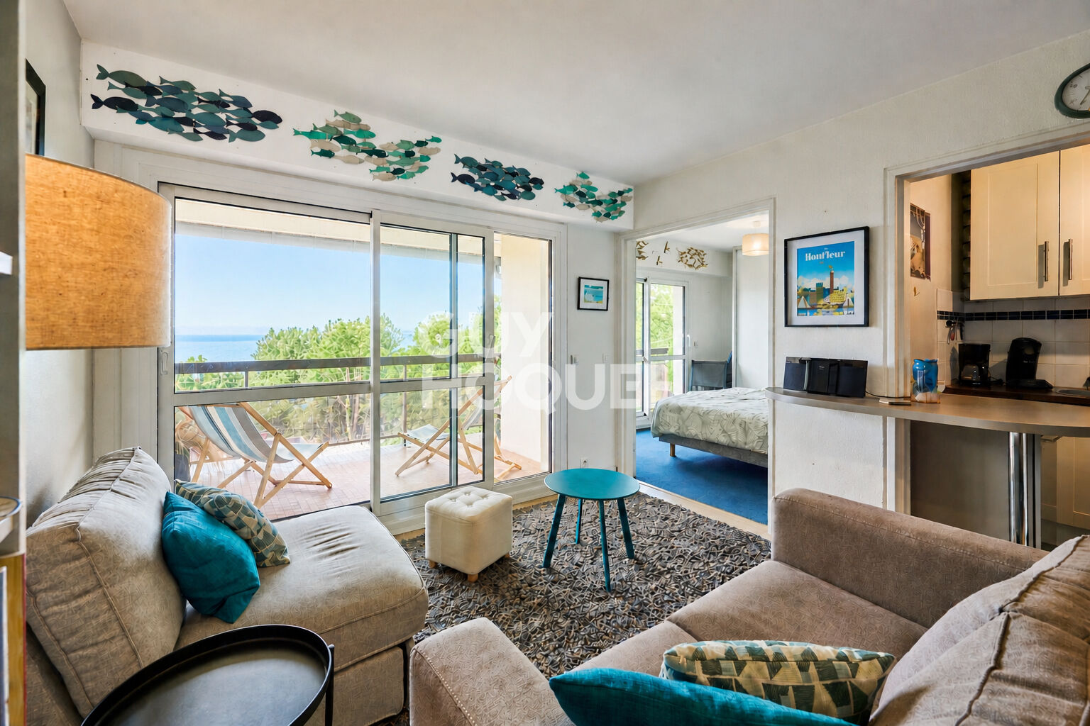 TROUVILLE-SUR-MER - SUPERBE 2 PIECES CABINE AVEC VUE MER !