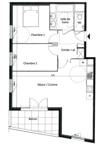 À vendre loué : Appartement 3 pièces à Décines-Charpieu - Réf. 5034