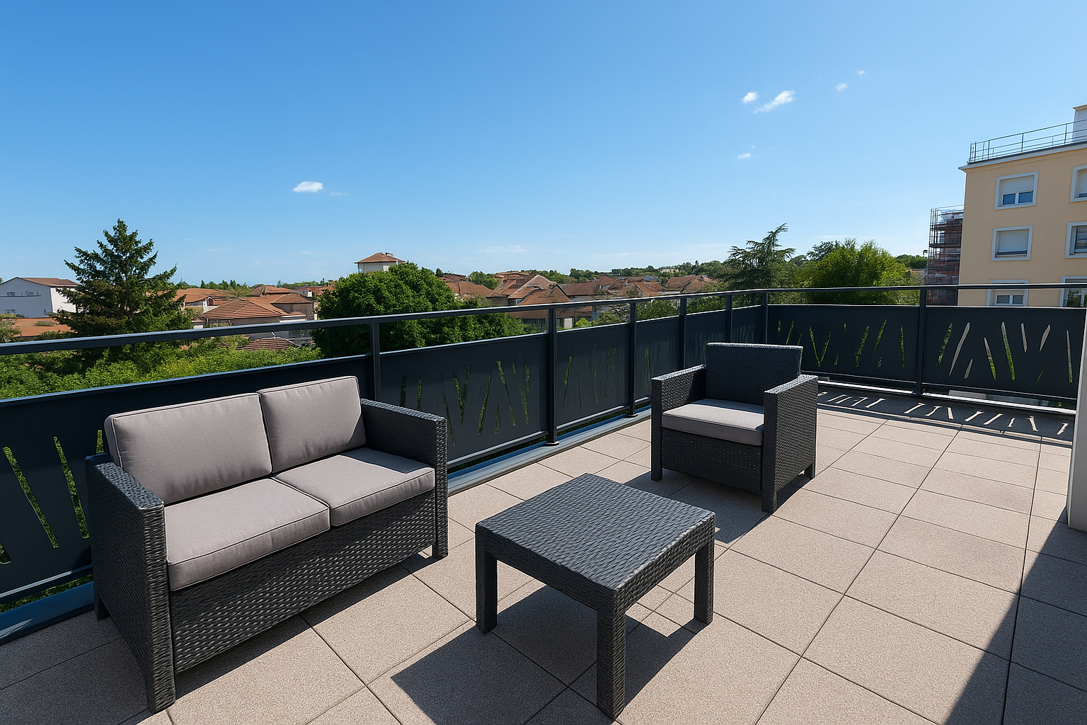 À vendre : Appartement terrasse  4 pièces  dernier etage au coeur de Décines-Charpieu