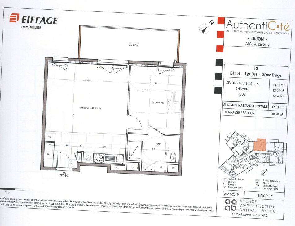 CITE DE LA GASTRONOMIE -  GARE - T2 récent avec PARKING