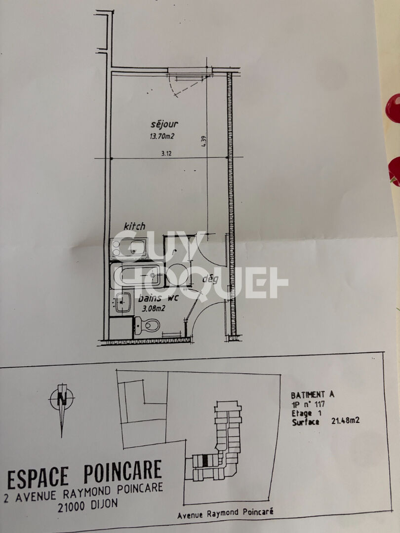Appartement Dijon 1 pièce - 21 m2