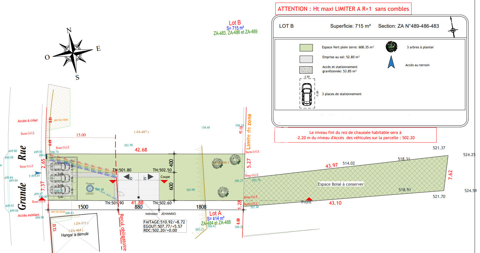 Terrain Jumeauville 715 m2