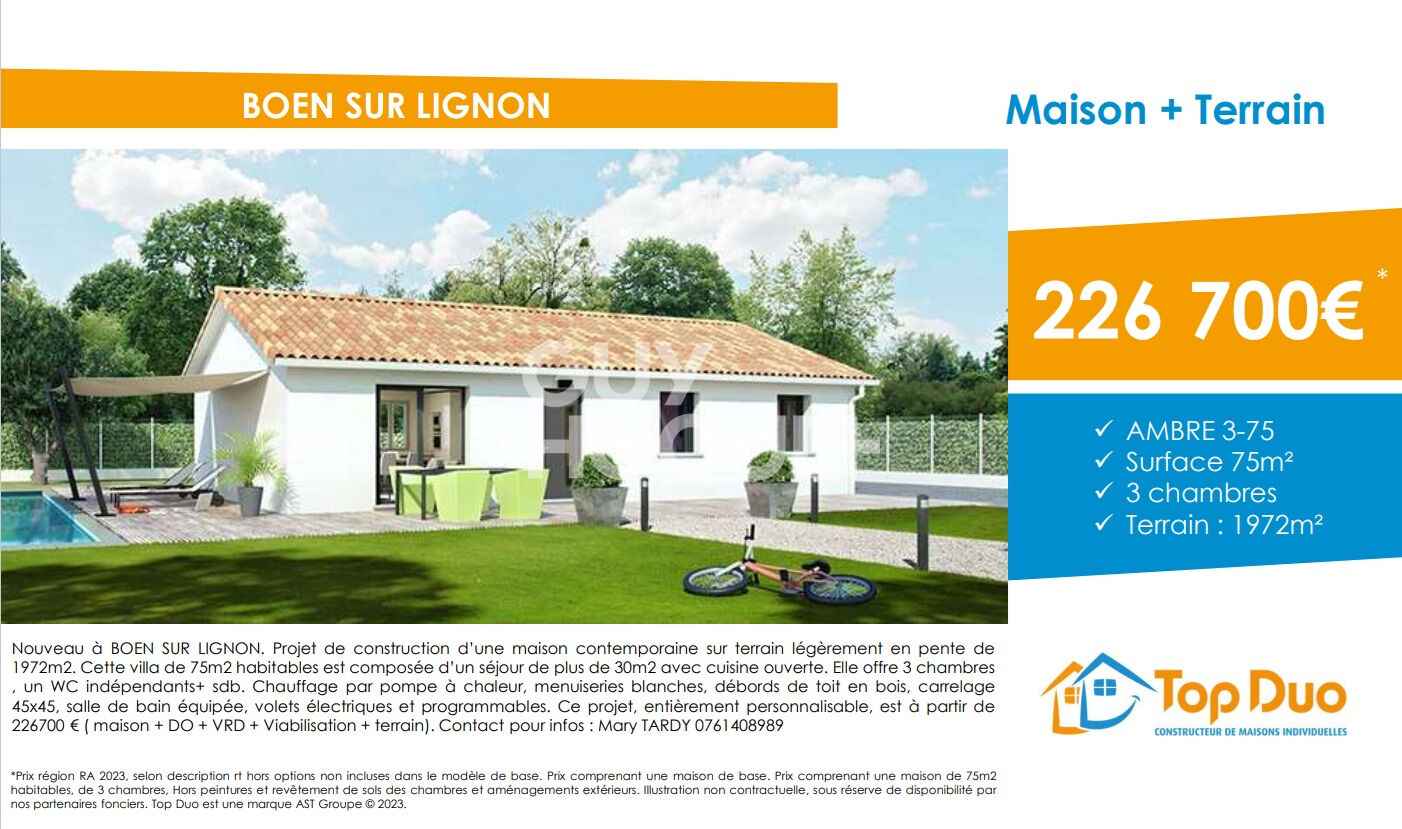 Terrain Boen Sur Lignon 1972 m2