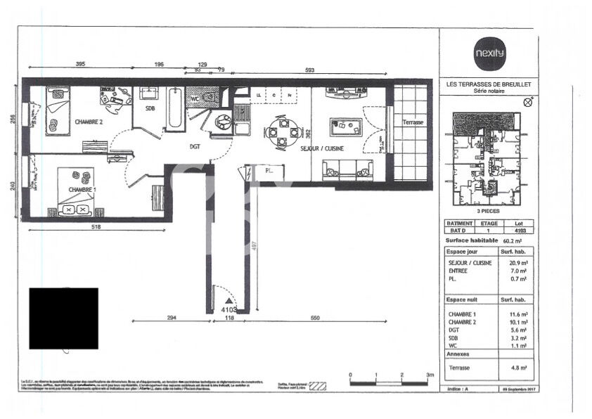 Appartement Breuillet 3 pièce(s) 59.70 m2