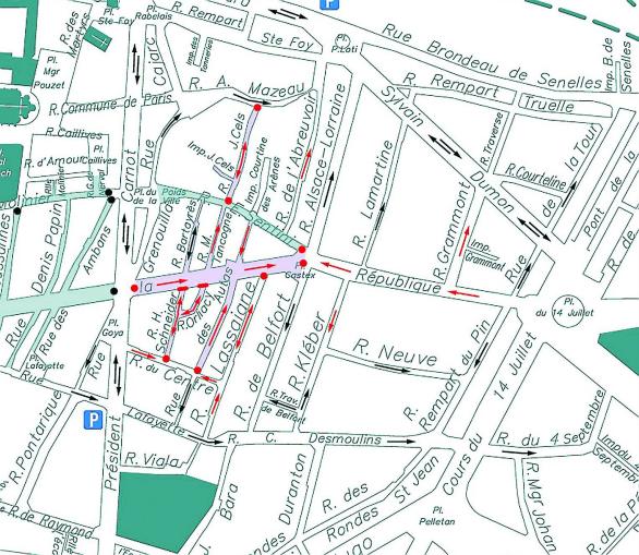 Le boulevard piéton s'étend des Quatre-Bouls à la place Castex