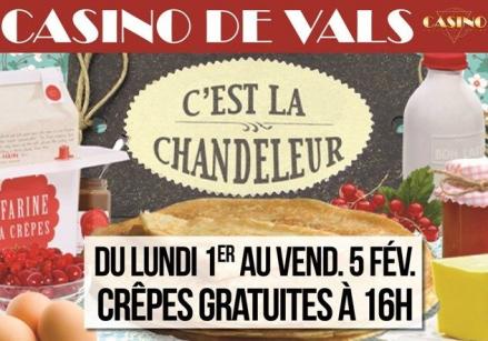 Du lundi 1er au vendredi 5 février 2016 à 16h. - Casino de Vals - Salle des machines à sous