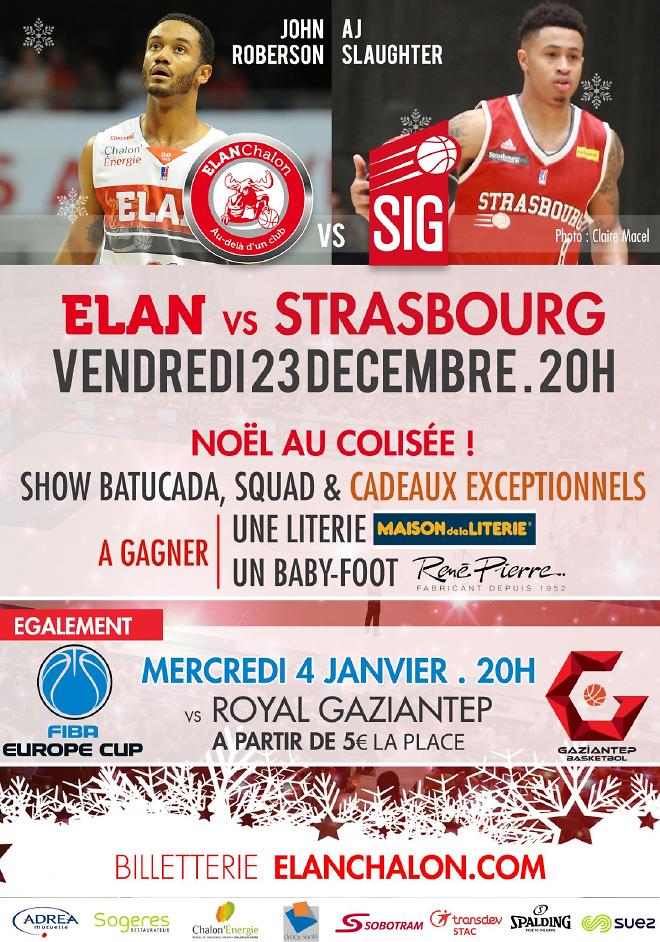 Attention, le coup d'envoi d'Elan Chalon/Strasbourg décalé à 20h45