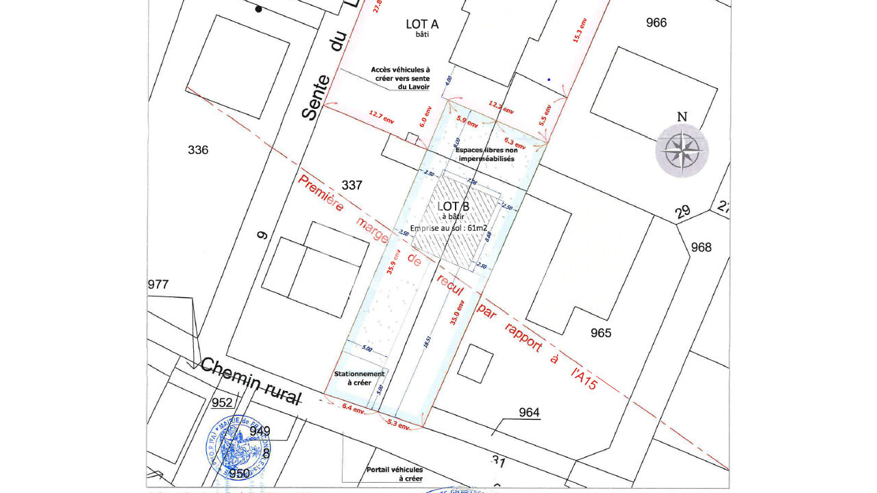 A VENDRE : Terrain à bâtir de 427 m²