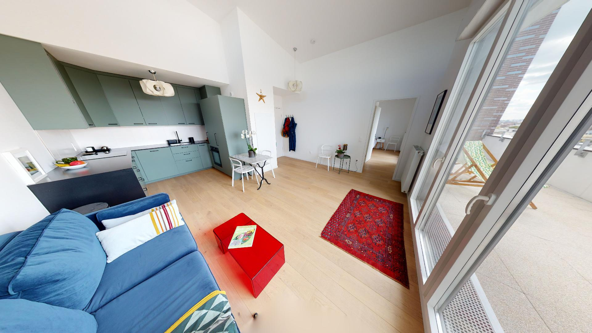 Appartement 2 pièces 45m2 dernier étage avec Terrasse plein sud