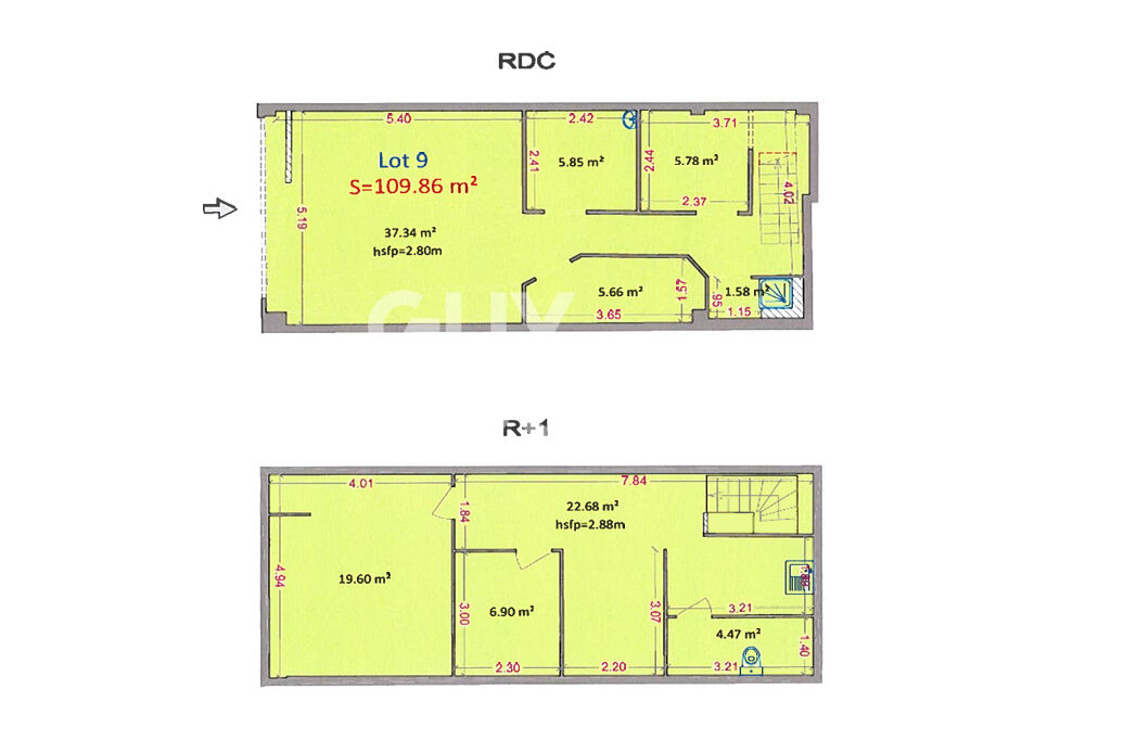 LOCAL COMMERCIAL GALERIE HYPERMARCHE 59 m2 + RESERVE 51 m2