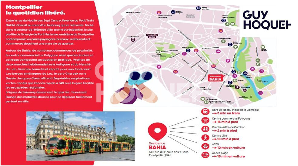 Appartement Montpellier 4 pièces 85 m2, terrasse 17 m² et 2 stationnements