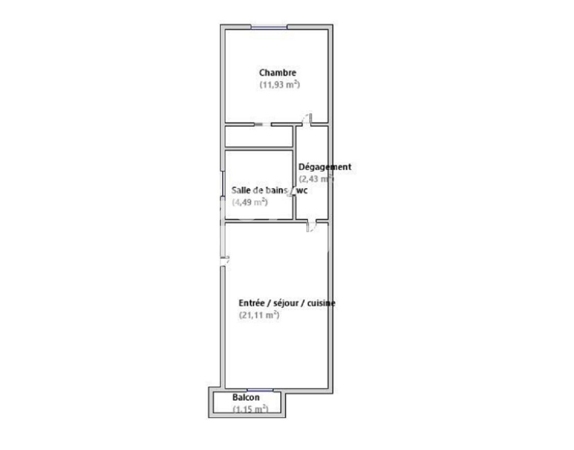 QUARTIER GARE - T2 40 m² + Cave