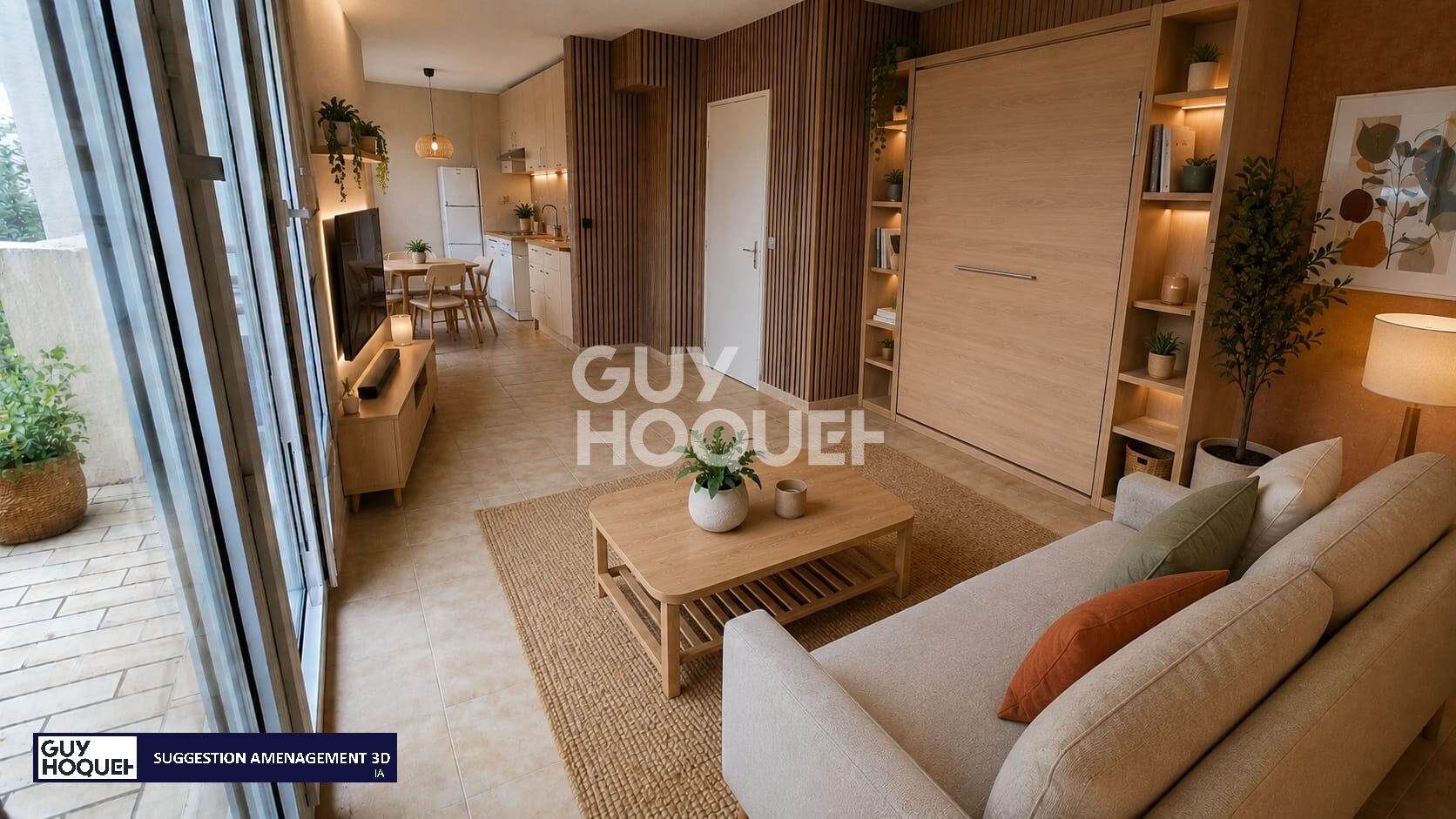 Grand studio 30 M2 avec terrasse et parking  dans résidence de qualité