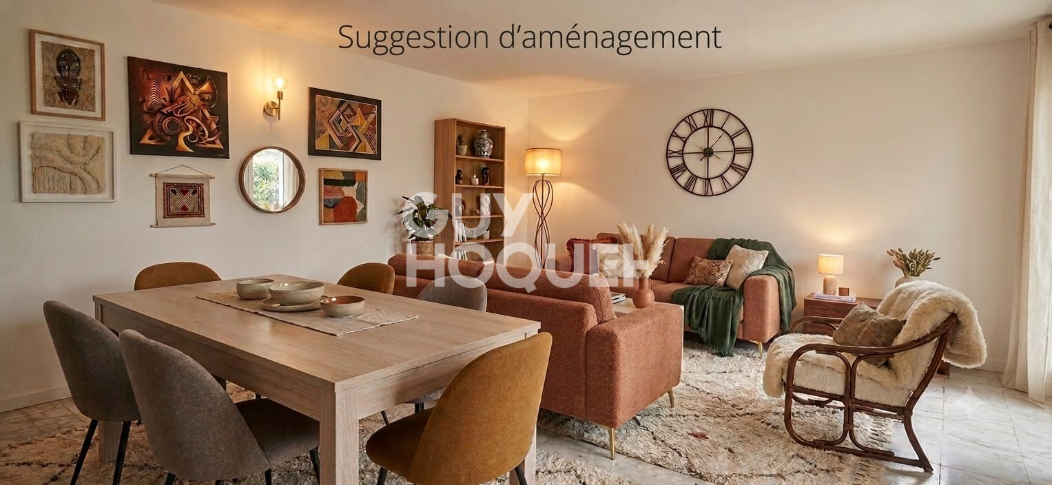 Appartement  4 pièces 87m2+ terrain 410 m² +garage
