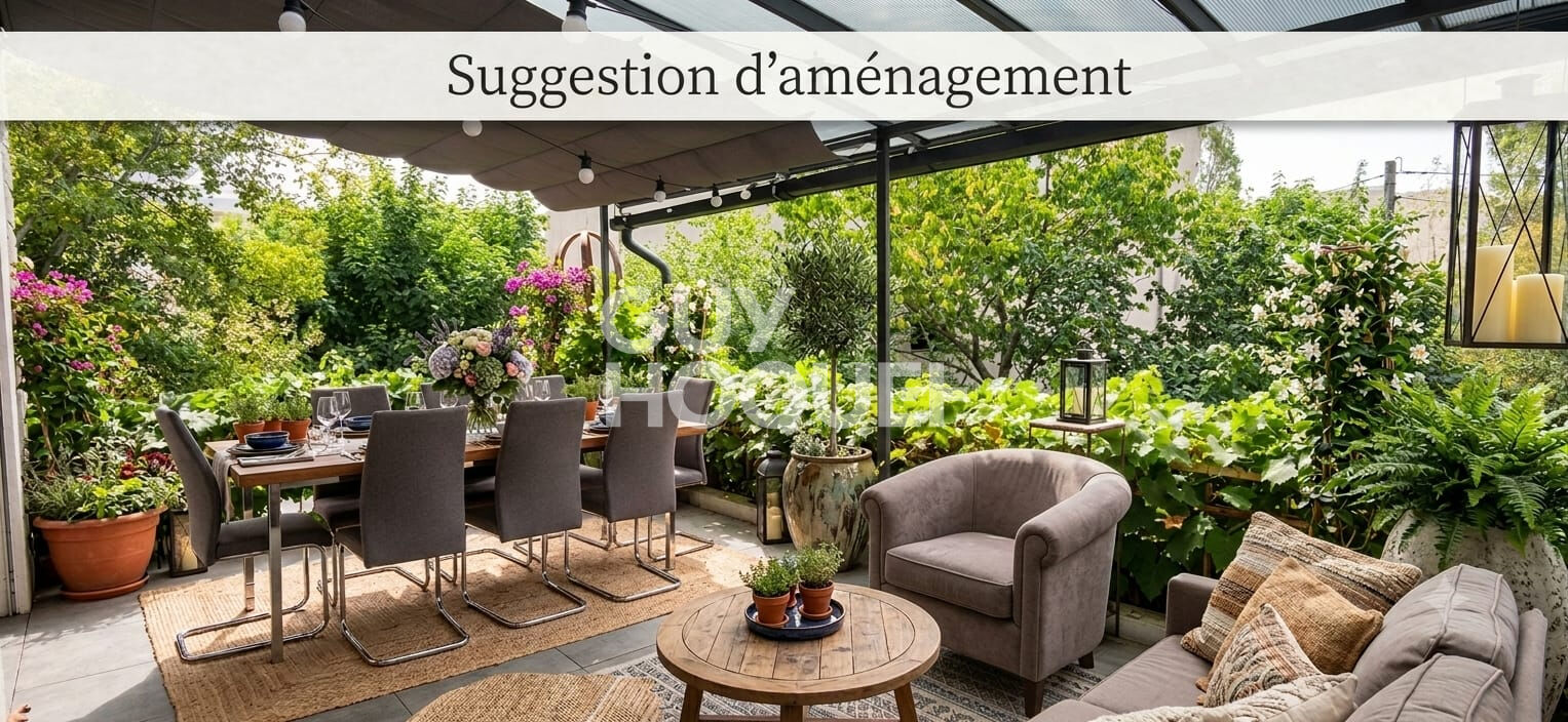 Appartement  4 pièces 87m2+ terrain 410 m² +garage