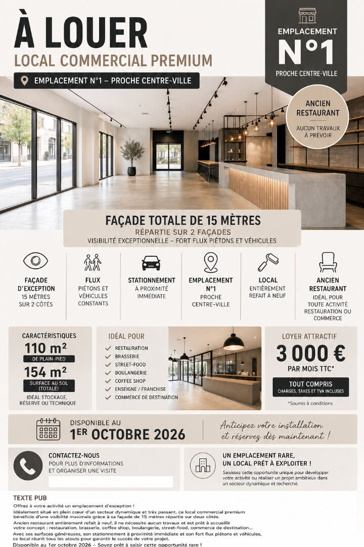 Local commercial Athis Mons 110 m2 à Louer