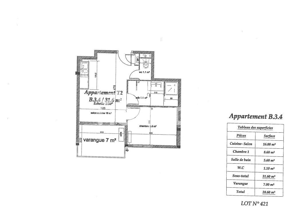 INVESTISSEUR - T2 loué 31.60m²