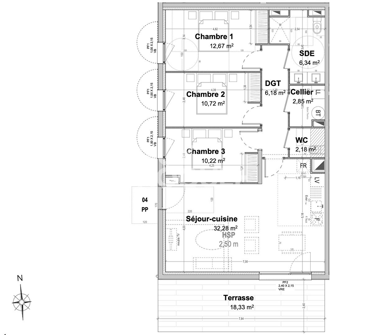 TOSSE - Appartement T4 neuf avec jardin privatif