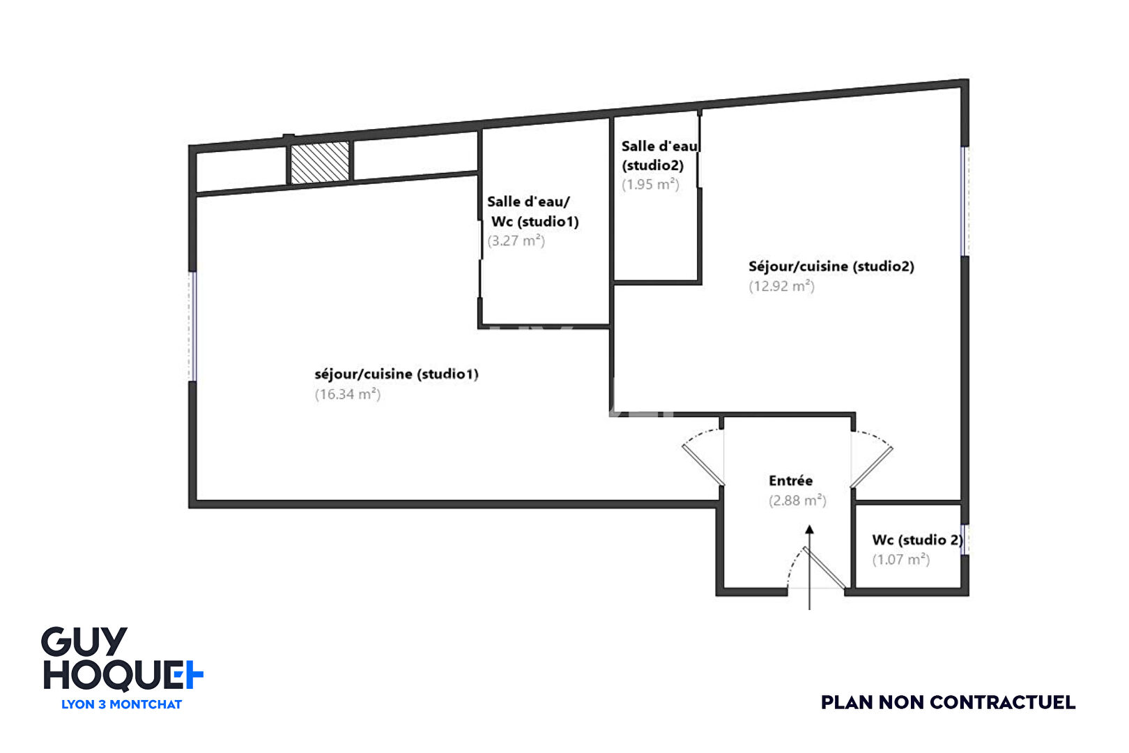 À vendre : Appartement divisé en deux studios loués en meublé -  secteur Grange Blanche - Lyon 3ème (69003)