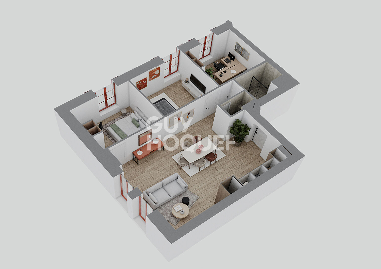 Appartement T3 bis en rez-de-jardin (Plateau à aménager), Montchat Bazin, Lyon 3ème (69003)