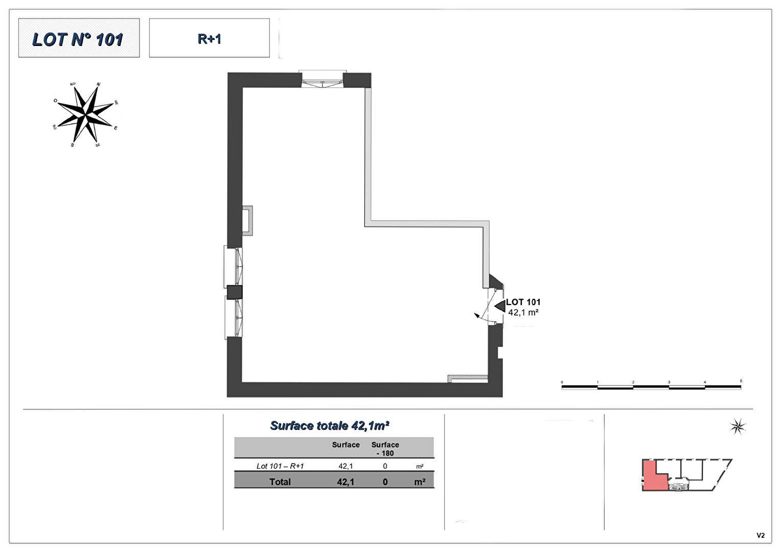 Appartement T2 (Plateau à aménager), Montchat Bazin, Lyon 3ème (69003)