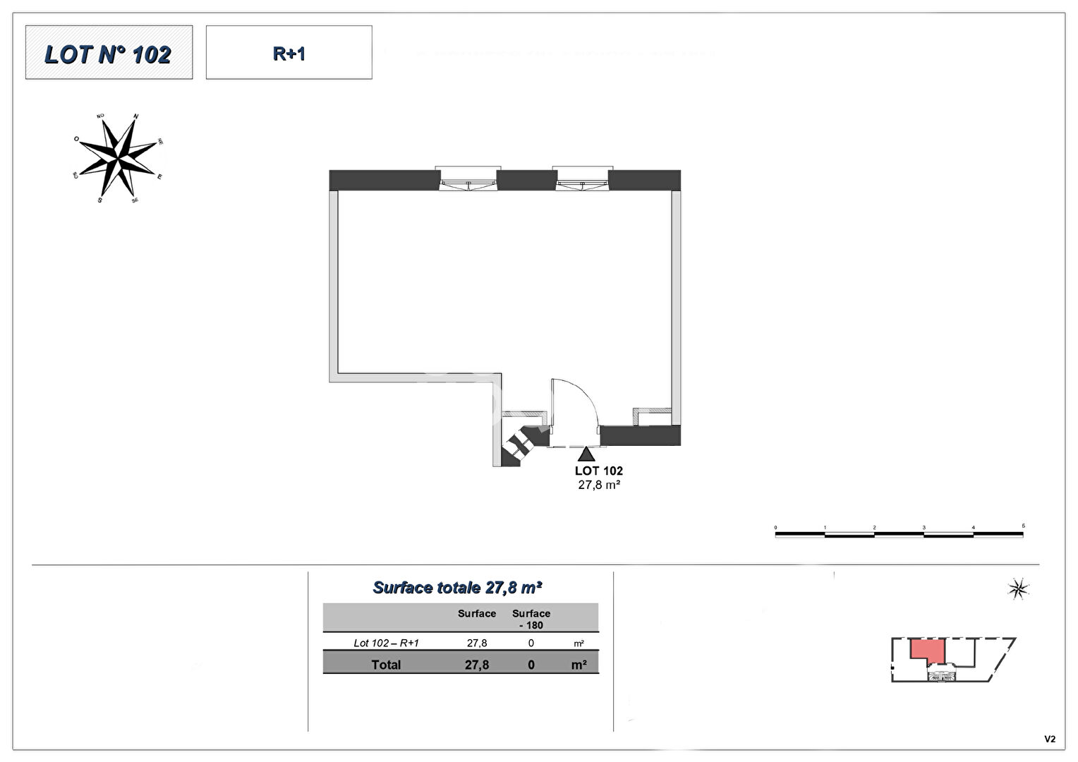 Appartement T2 (Plateau à aménager), Montchat Bazin, Lyon 3ème (69003)