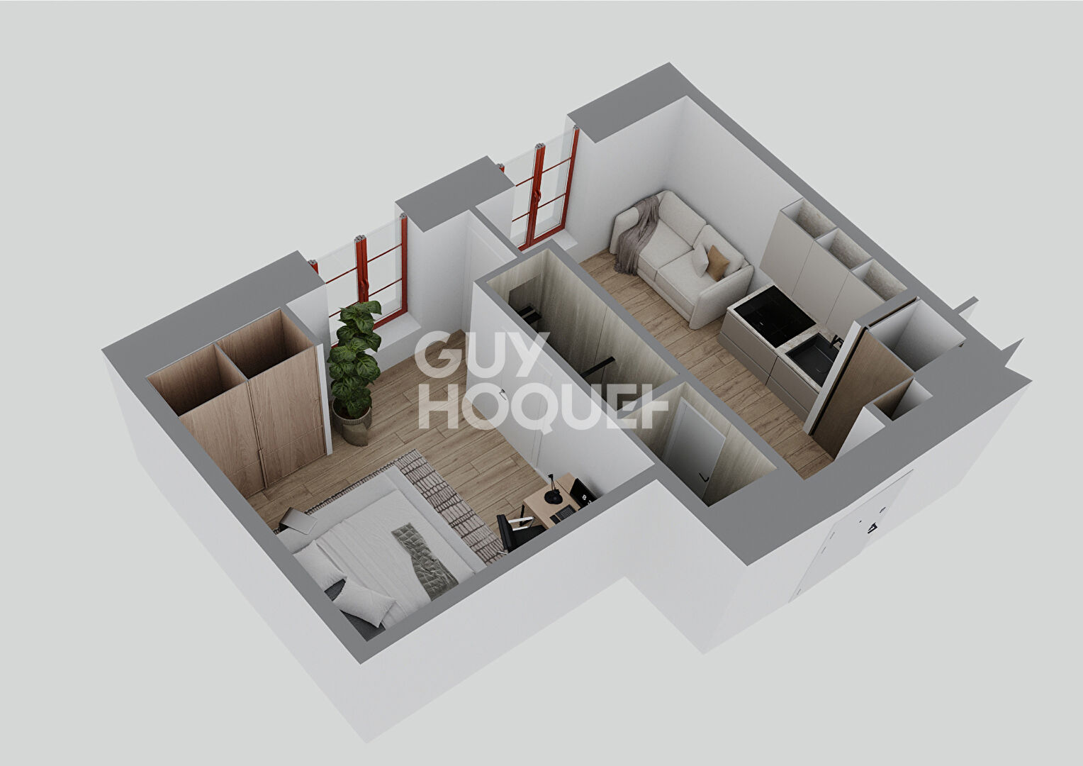 Appartement T2 (Plateau à aménager), Montchat Bazin, Lyon 3ème (69003)