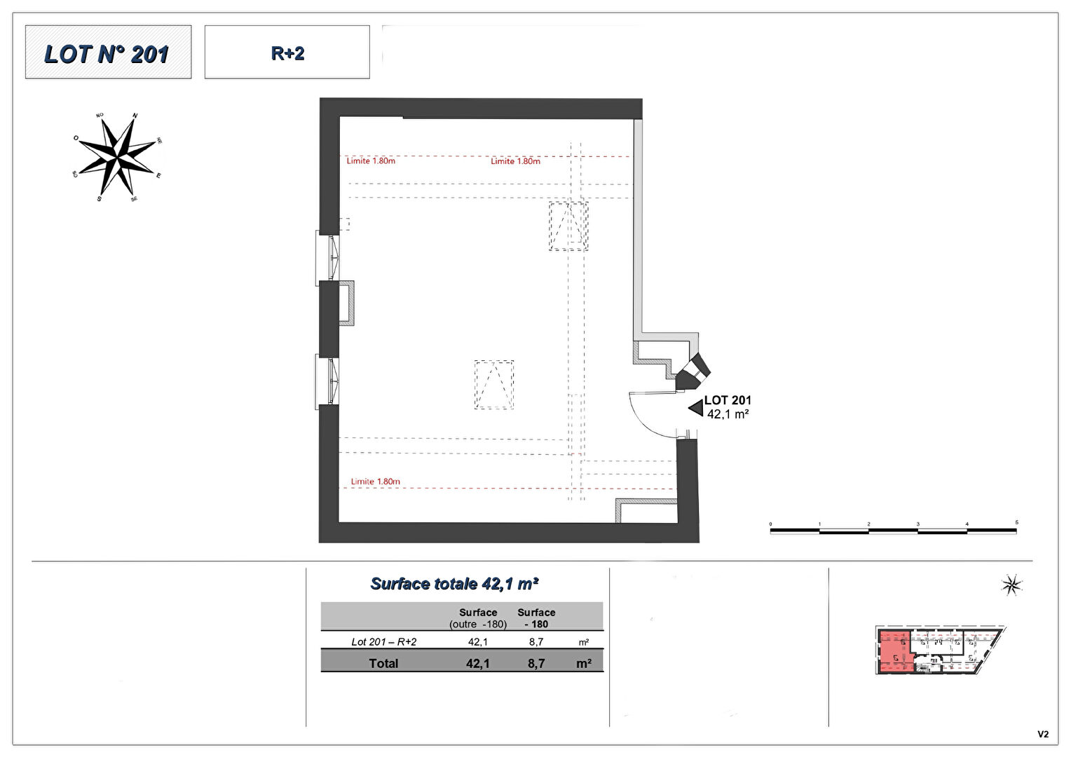 Appartement T2 bis (Plateau à aménager), Montchat Bazin, Lyon 3ème (69003)