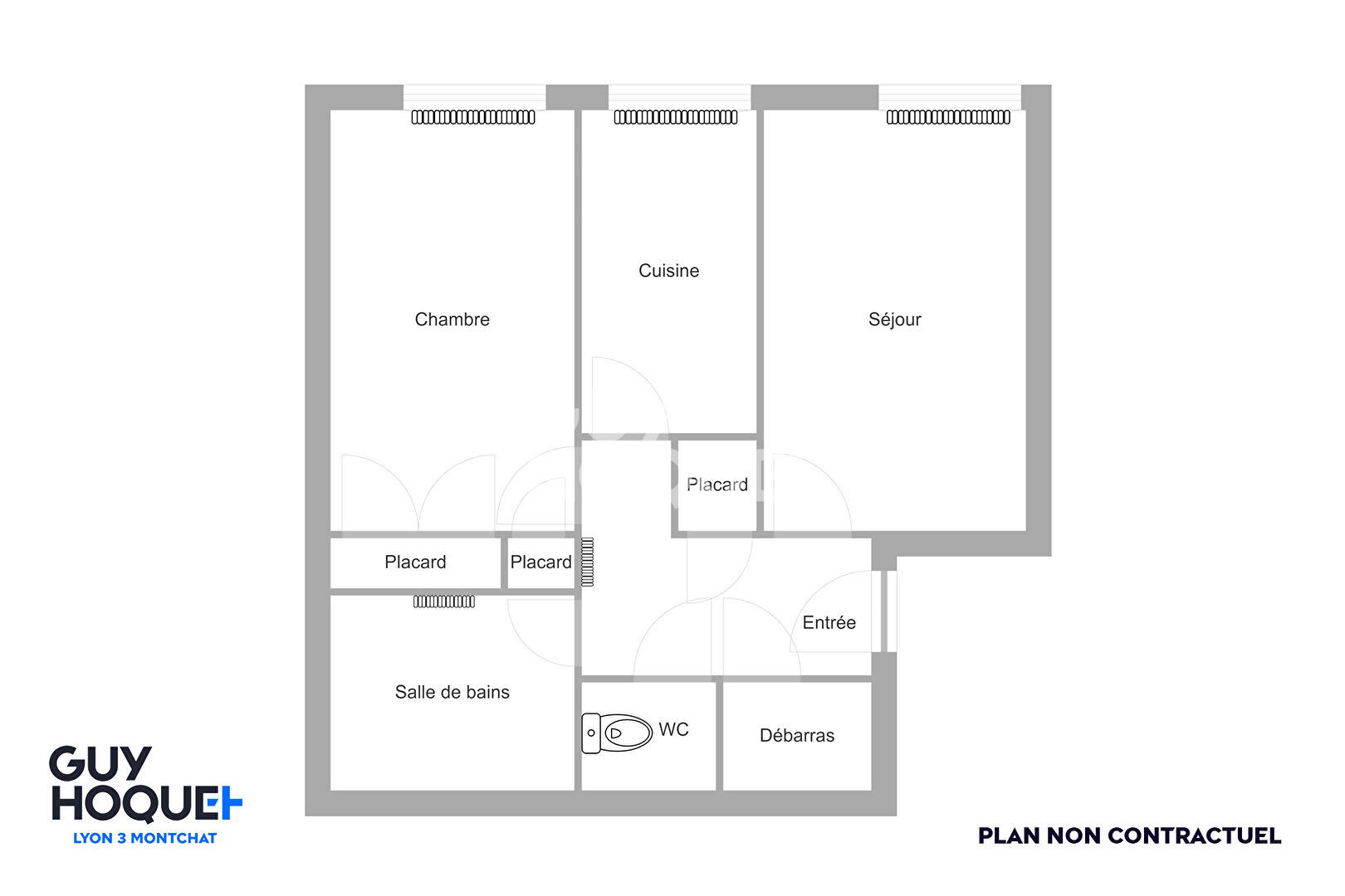 (Visite virtuelle) - À VENDRE, Appartement T2 de 42 m² avec cave , Montchat proximité Place Ronde , LYON (69003)