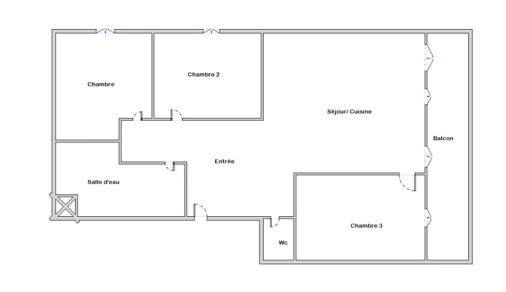 Gratte-Ciel - Villeurbanne 4 pièces 60,83m2 - Balcon