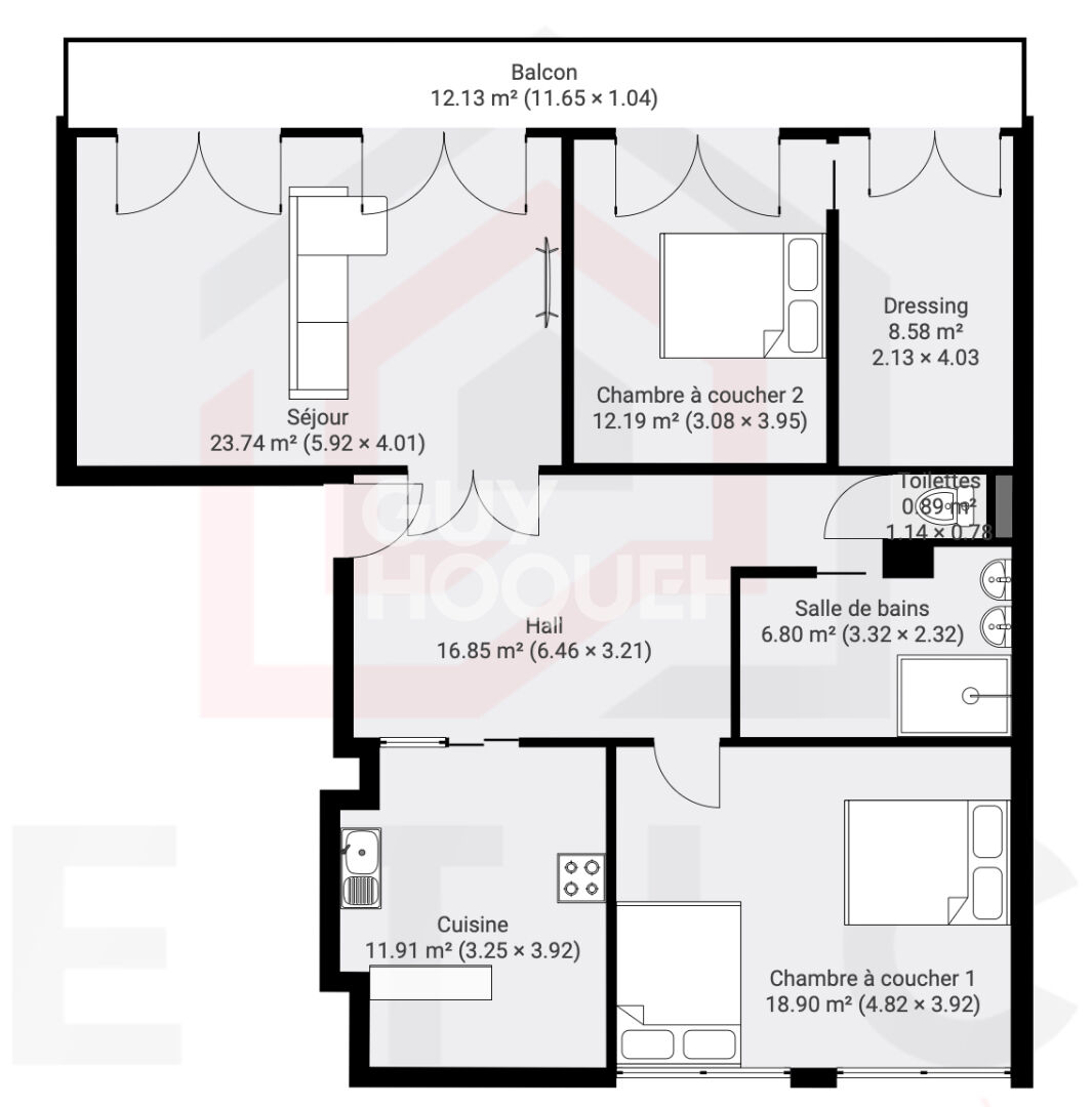 Métro D - LES ESSARTS - Appartement refait à neuf 100m2