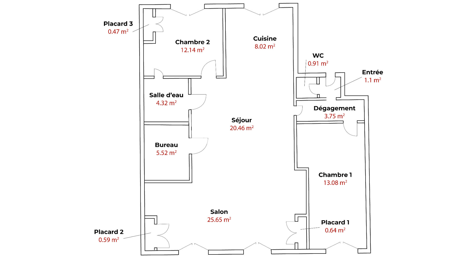 Grand T3 lumineux aux volumes exceptionnels