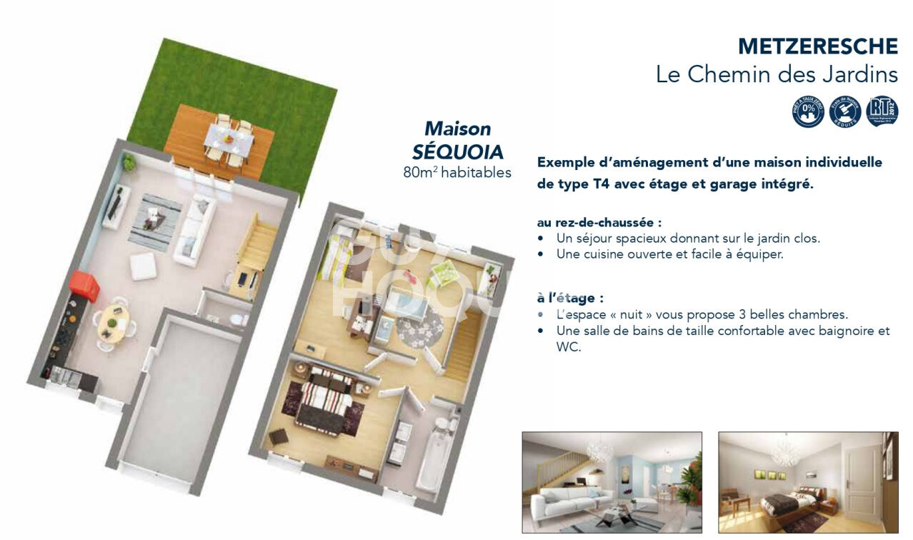 Nouveau programme neuf - Le Chemin des Jardins à METZERESCHE - Axe  Metz - Thionville - Luxembourg