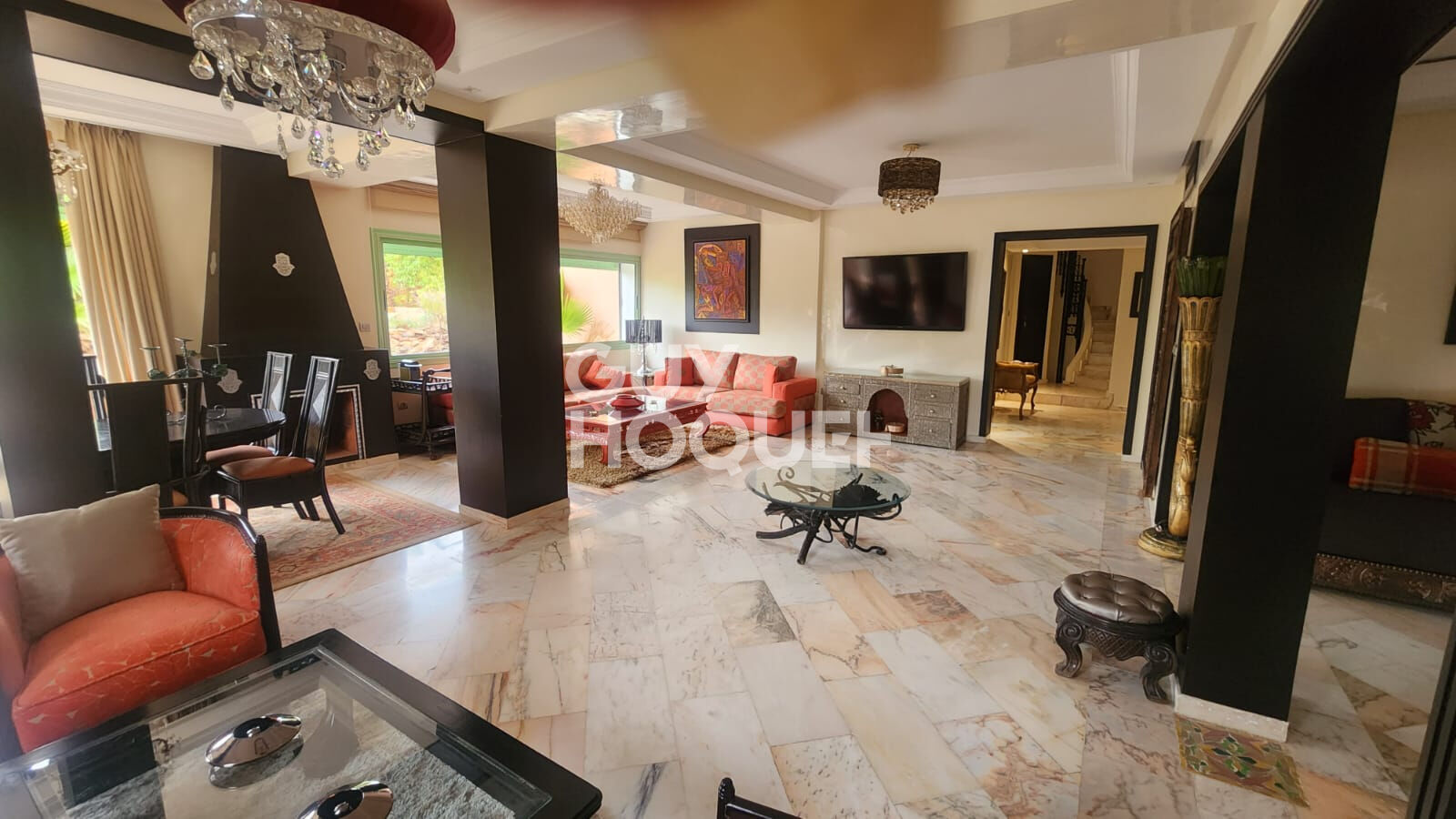 A louer  Duplex meublé 362 m² avec jardin T4 Palmeraie.
