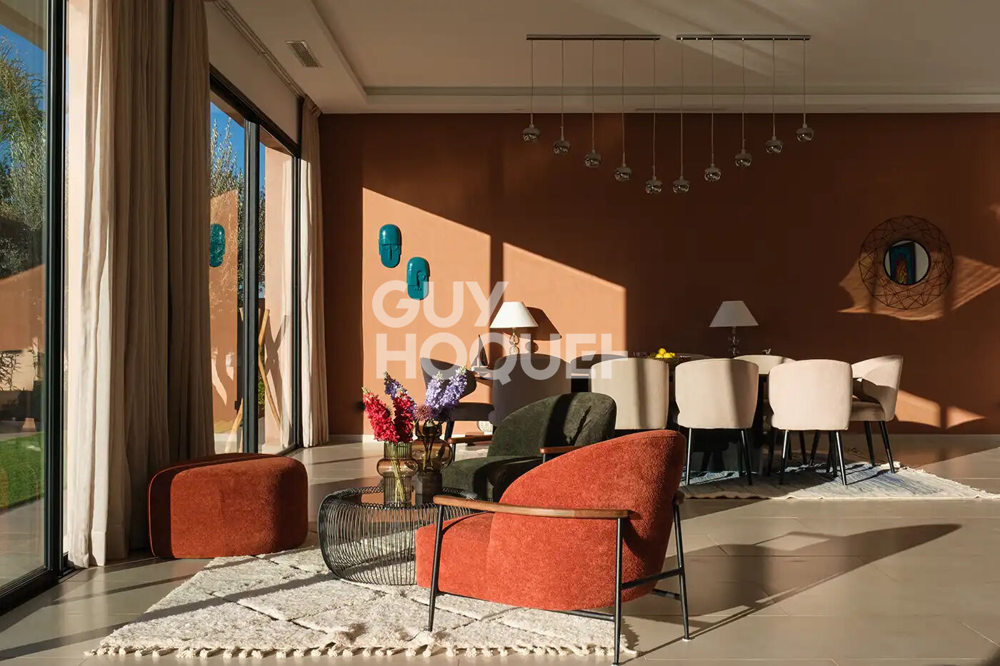 à louer: Villa de charme au Golf Amelkis, 4 chambres , 1200m² et 450m² habitable 