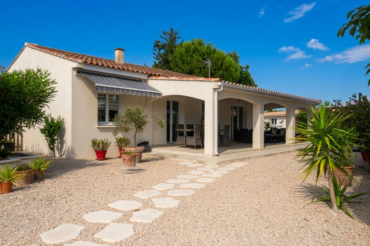 LUNEL  Villa T5 de plain-pied  avec piscine, pool-house de 50 m² et terrain de 722 m²