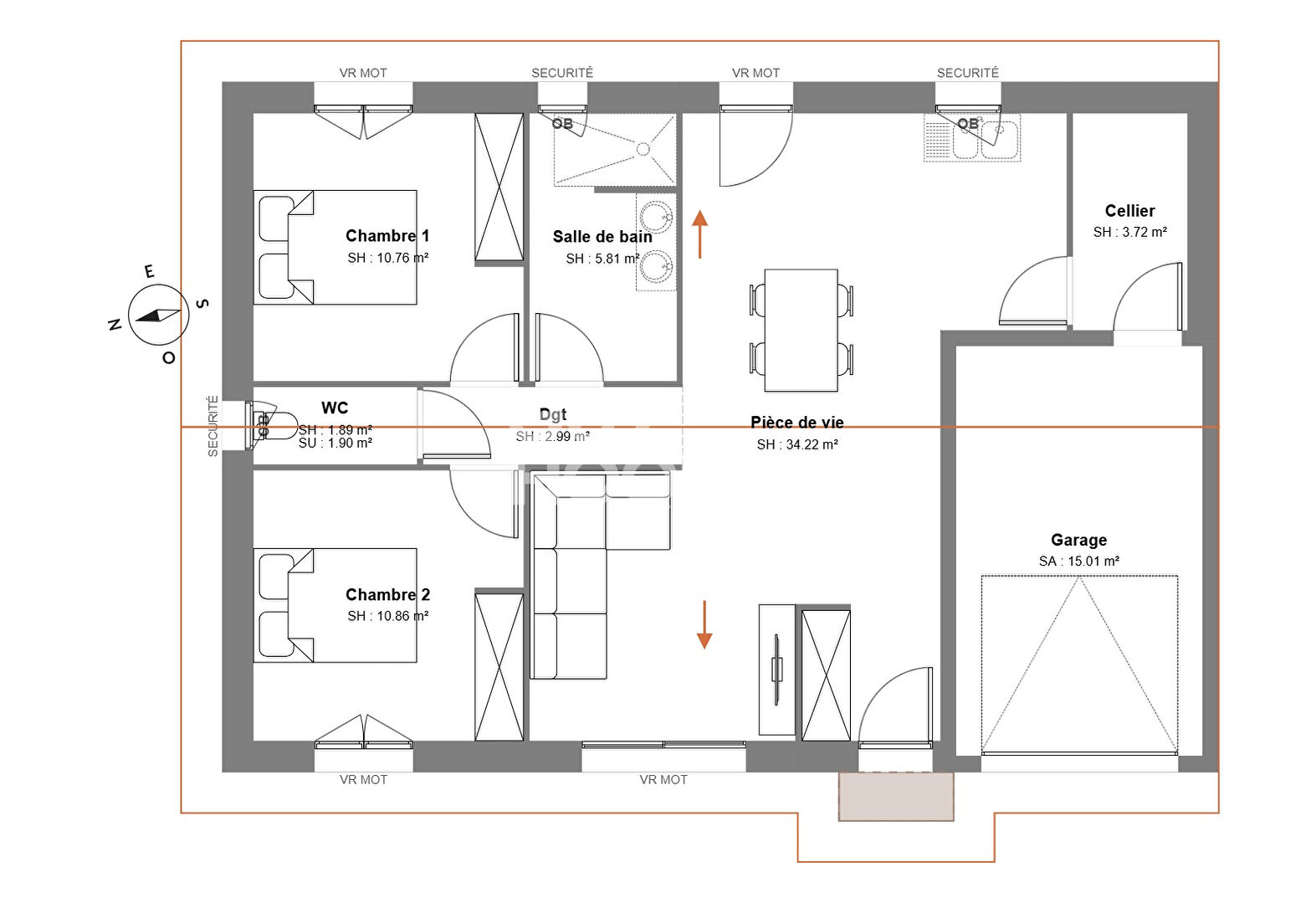 Terrain constructible de 876 m2 à Grenade sur Adour