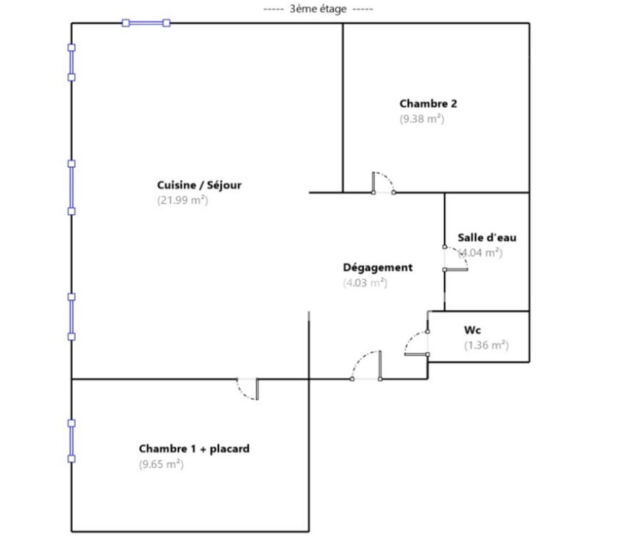 Appartement 3 pièces 50.45m² dans MORET centre