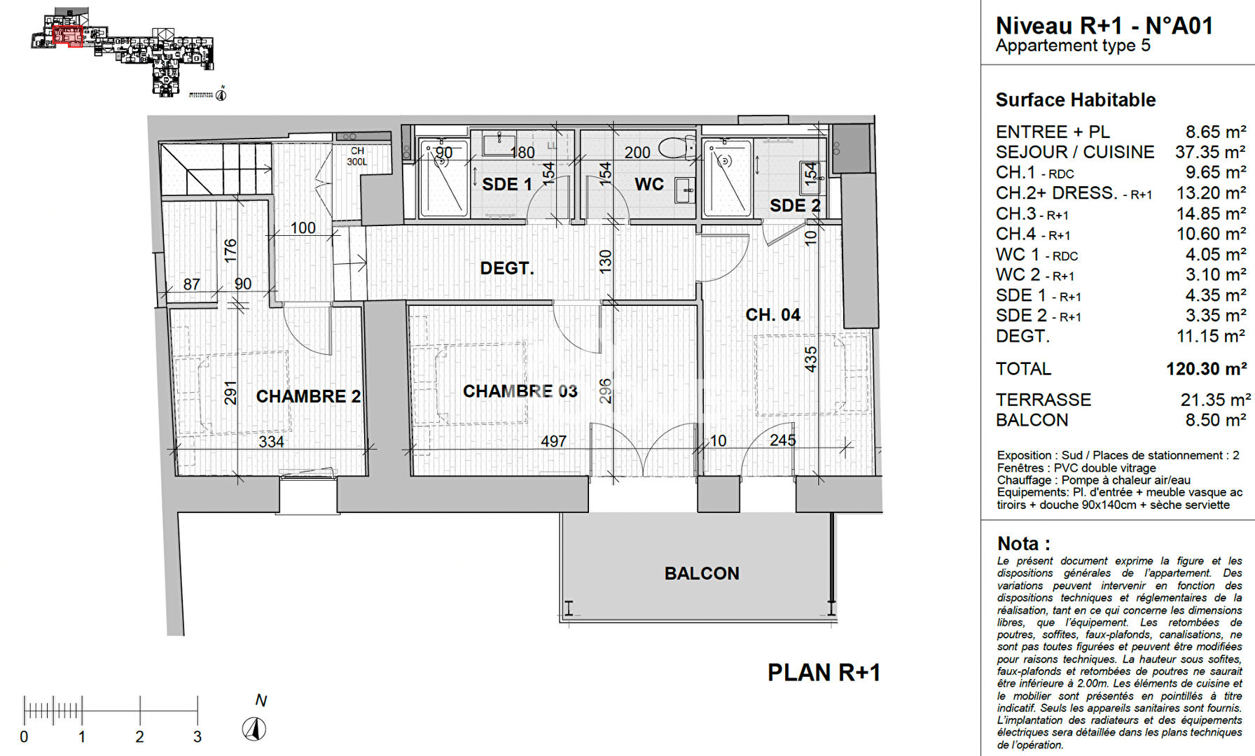Appartement de standing sur Vourles 5 pièces 120.30 m2
