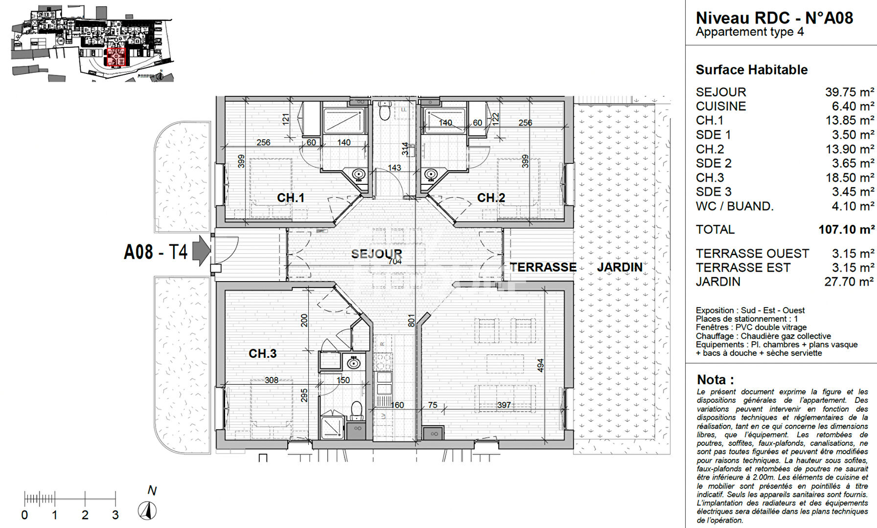 Appartement Vourles 4 pièce(s) 107.10 m2