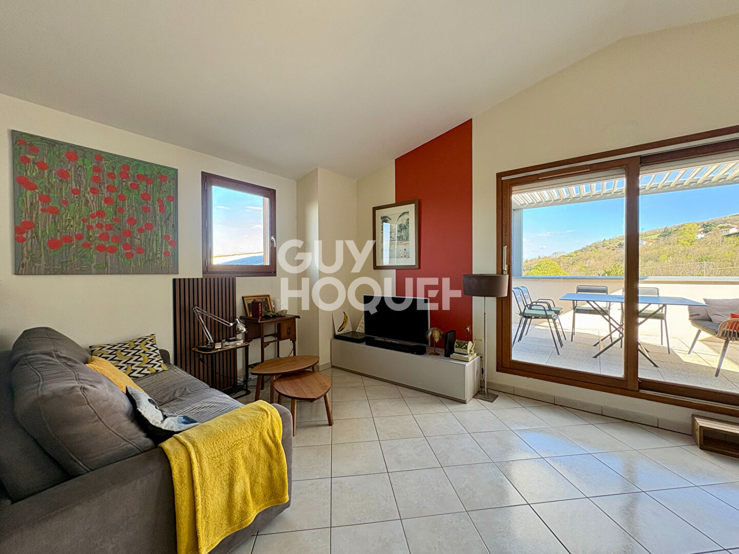 Appartement T4 climatisé de 95m² dernier étage avec terrasse et garage double - Loire-sur-Rhône Clos de Beauregard